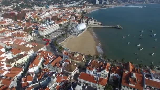 Cascais, Portekiz ve sahil — Stok video