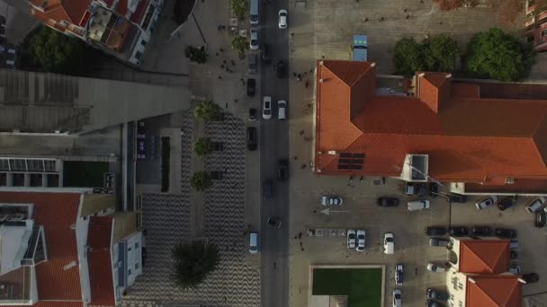 Вид сверху на тротуар Кашкайш — стоковое видео