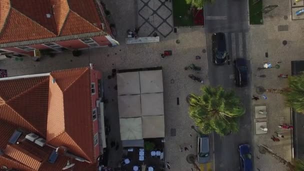 Вид зверху Cascais тротуарні — стокове відео
