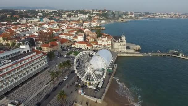 Cascais, Portekiz ve sahil — Stok video