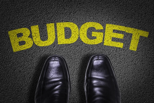 Business Shoes on the floor with the text — Stock Photo, Image