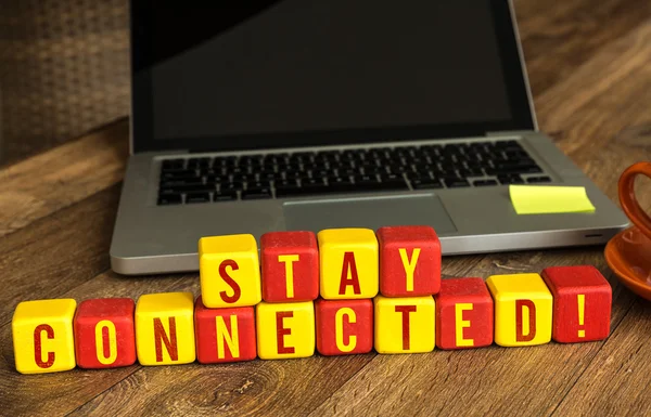 Stay Connected written on a wooden cubes — Stock Photo, Image