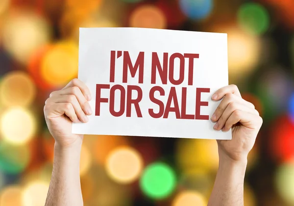 Im Not For Sale placard — Stock Photo, Image