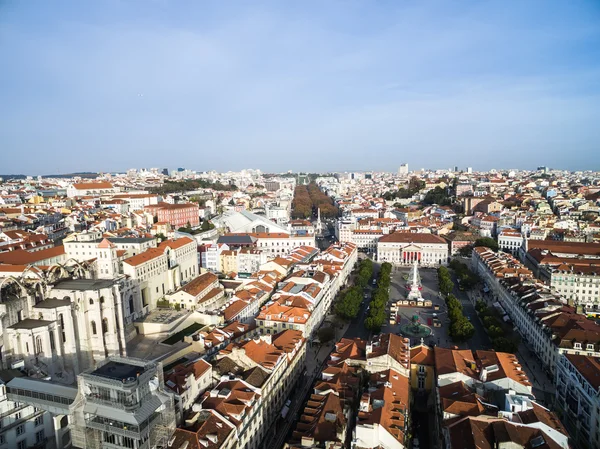 Dom Pedro Iv placu Rossio — Zdjęcie stockowe