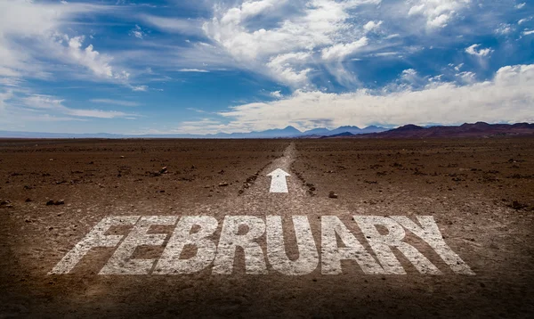 February written on road — Stock Photo, Image