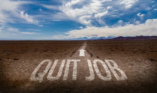 Quit job written on road — Stock Photo, Image