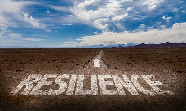 Resiliencia escrita en la carretera — Foto de Stock