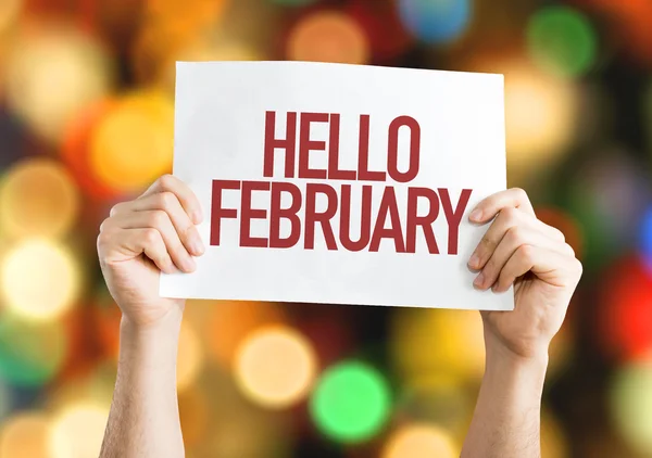 Hallo februar plakat — Stockfoto