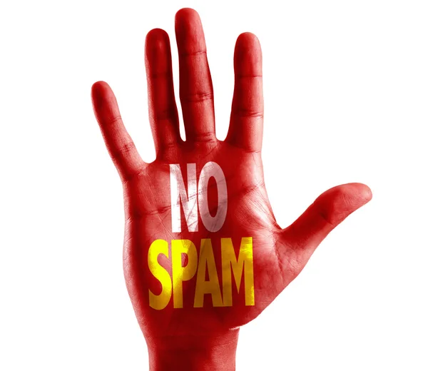 No Spam written on hand — Stock Photo, Image