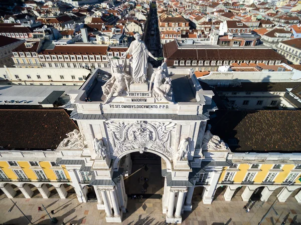 Baixa Chiado com Augusta Arch em Lisboa — Fotografia de Stock