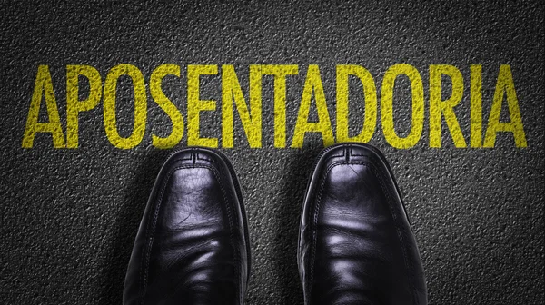 Zapatos de Negocios en el piso con el texto — Foto de Stock