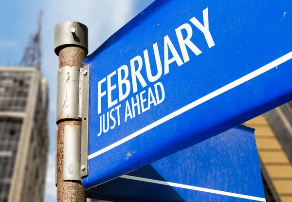 February Just Ahead sign — Stock Photo, Image