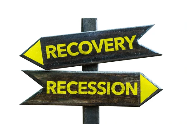 Восстановление - знак рецессии — стоковое фото