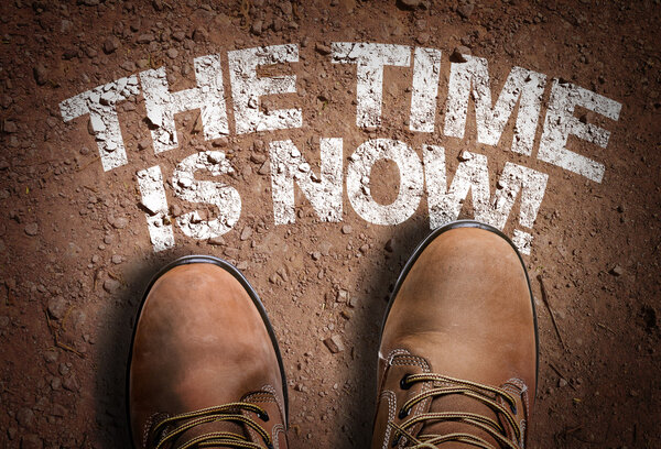 Boots on the trail with the text