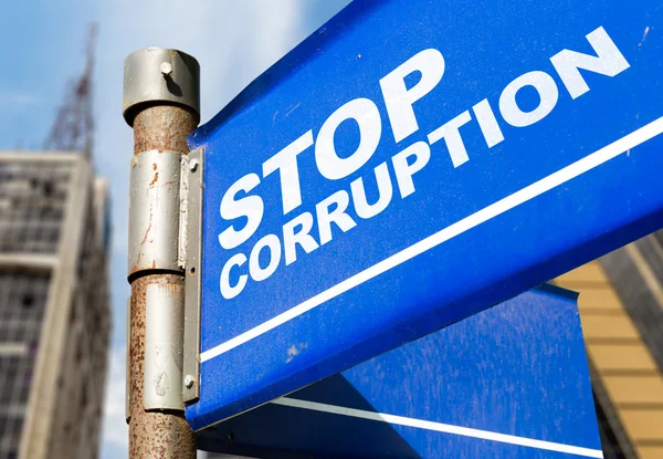 Stop segno di corruzione — Foto Stock