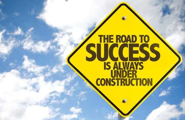 The Road to Success is Under Construction sign — Stock Photo, Image
