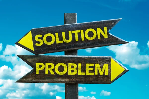Solution - Problem signpost — Stock Photo, Image