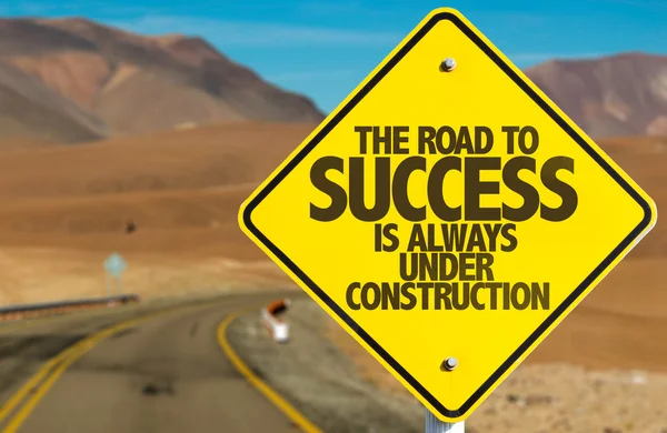 Droga do sukcesu jest znak w budowie — Zdjęcie stockowe