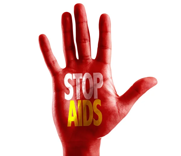 Stop Aids écrit sur la main — Photo