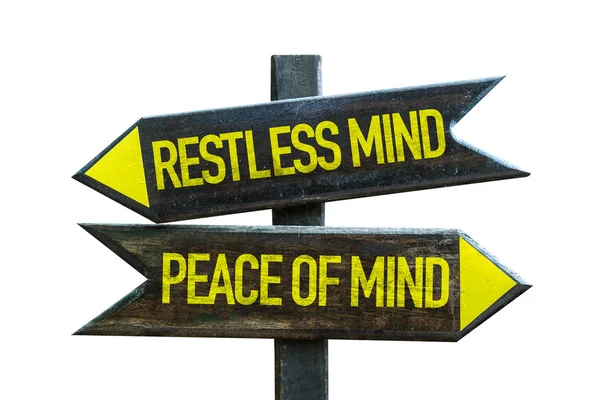 Restless Mind - Peace of Mind signpost — Stock Photo, Image