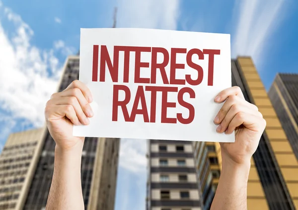 Cartel de tipos de interés — Foto de Stock