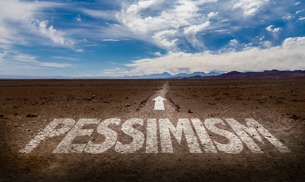 Pessimismo escrito na estrada — Fotografia de Stock