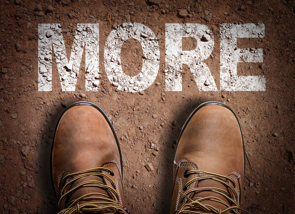 Boots on the trail with the text