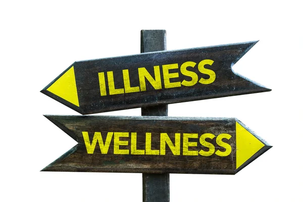 Wellness - Illness signpost — Stock Photo, Image