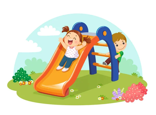 Vektor Kartun Anak Anak Bermain Petak Umpet Taman Stok Vektor Kartun Anak Anak Bermain Petak Umpet Taman Stok