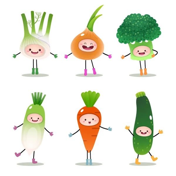 Collection Légumes Dessin Animé — Image vectorielle