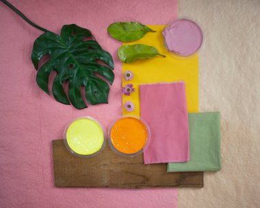 İç tasarım için renk paleti ruh hali tahtası