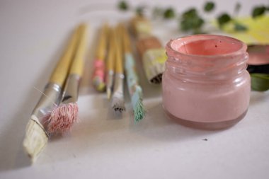 suluboya boya boya ve fırçalar ile yaratıcı atölye geçmişi