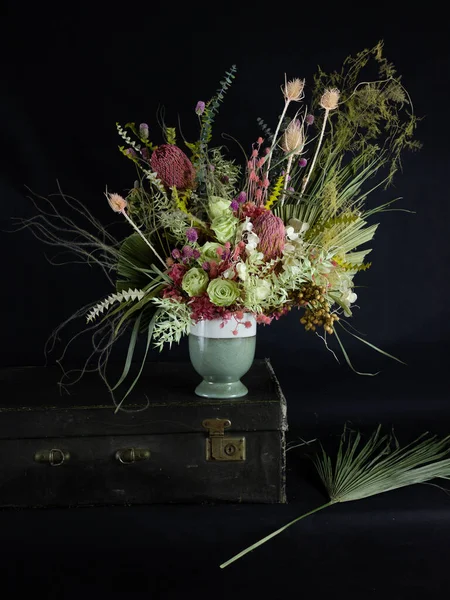 Compositie Voor Het Interieur Met Gedroogde Bloemen — Stockfoto