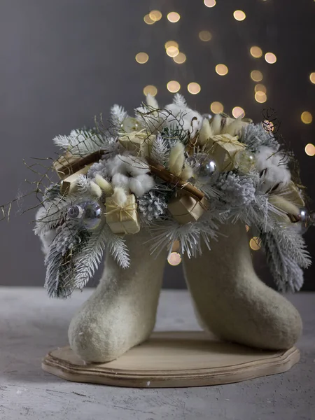Christmas Decorations Beige Tones — Stock Photo, Image