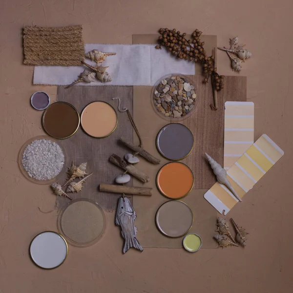 color palette mood board for interior design and decor