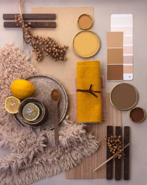 color palette mood board for interior design and decor