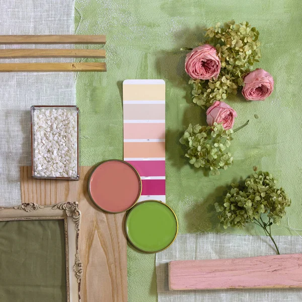 Collage Color Palette Mood Board Interior Design Decor — Stock Fotó