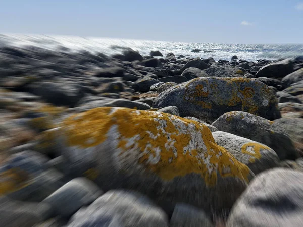 Petites Grandes Pierres Sur Bord Mer Mlen — Photo