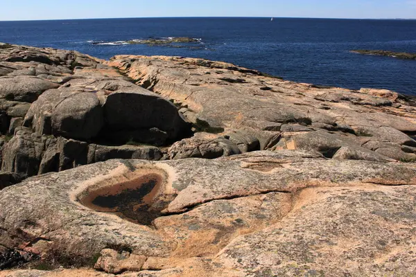 Landschap Met Rotsachtige Kust Hvaler — Stockfoto