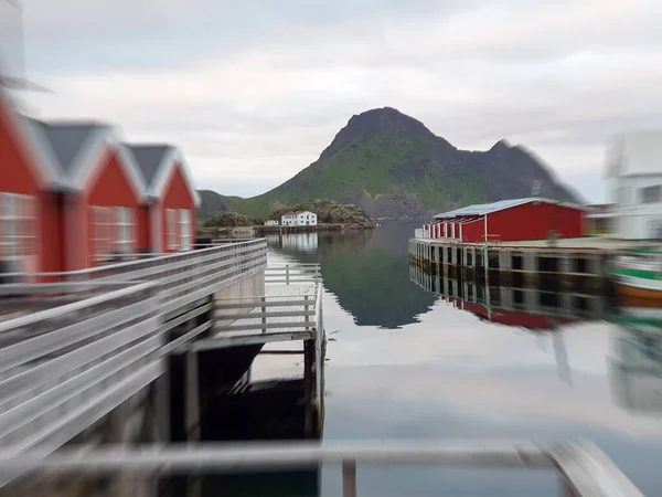 Wooden Houses Sea Lofoten — Photo