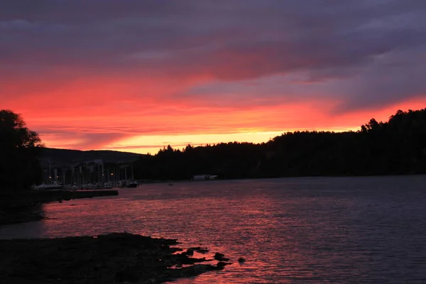 Sonnenaufgang Über Dem Meer Lysaker — Stockfoto