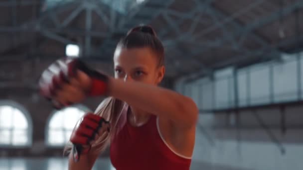 Девушка бокса — стоковое видео