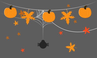 Halloween pumpkins ile vektör arka