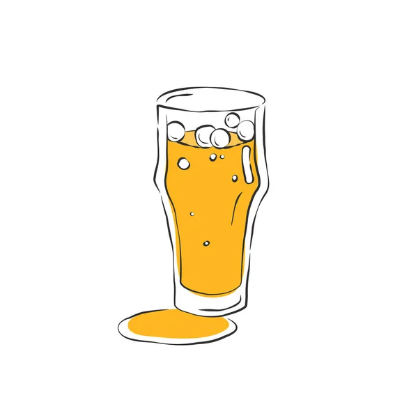 Bierglas Drinkelement Kleurvoorwerp Wijnglazen Drank Design Voor Alle Doeleinden Handteken — Stockvector