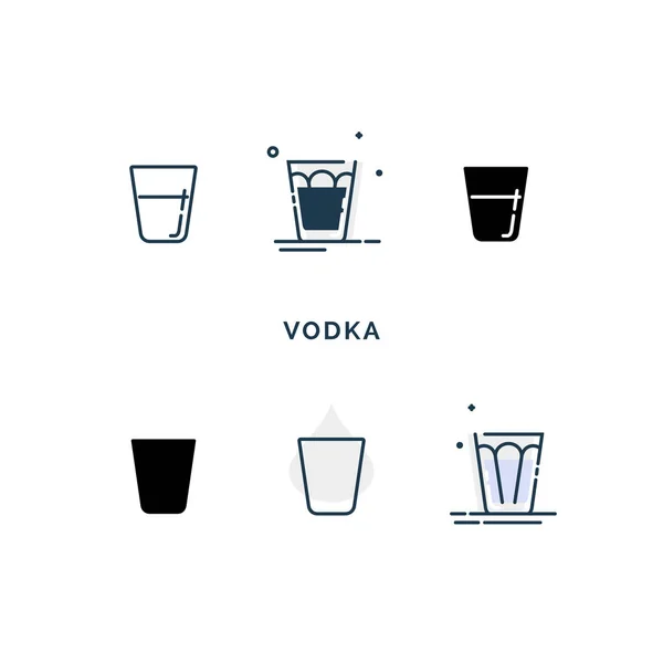 Set Gafas Con Vodka Diferentes Estilos Bebidas Copa Plantilla Bebidas — Archivo Imágenes Vectoriales