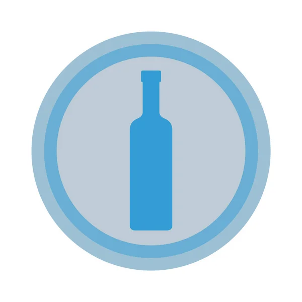 Une Bouteille Vodka Arrière Plan Est Cercle Boisson Isolée Conception — Image vectorielle