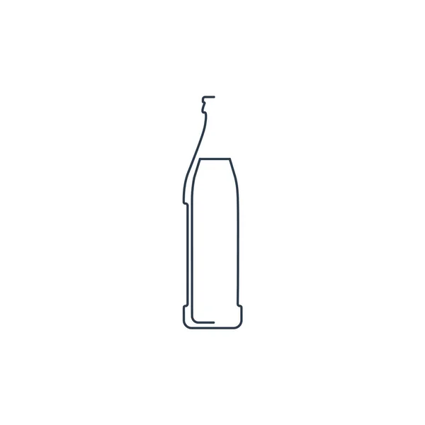白を基調としたリニアスタイルのボトル連続ラインビール ソリッドブラックの細い輪郭 モダンなフラットスタイルのグラフィックデザイン ロゴ要素イラスト 飲み物のシンボルを輪郭 — ストックベクタ