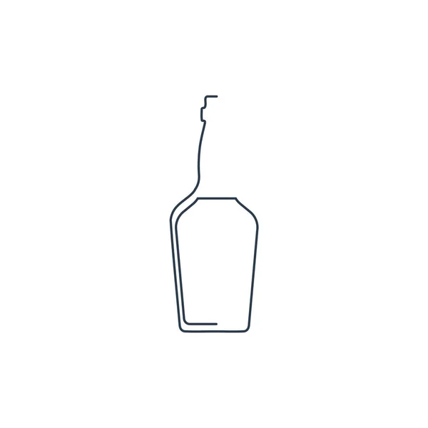 Fles Doorlopende Lijn Whisky Lineaire Stijl Witte Achtergrond Stevige Zwarte — Stockvector