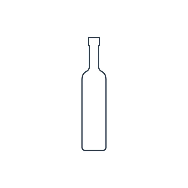 ウォッカのボトル パーティーやお祝いのためのアルコール飲料 単純な黒い線の形が孤立 白を基調とした黒と白のイラスト 任意の目的のためのフラットデザインスタイル — ストックベクタ
