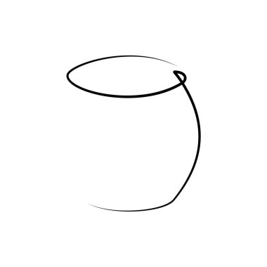 Beyaz arka planda viski kadehi. Grafik sanatları tasarımı. Siyah tek çizgi çizim stili. Elle çizilmiş görüntü. Restoran, kafe ve parti için alkol içeceği konsepti. Serbest çizim biçimi